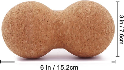 KITWILD Cork Peanut Massage Ball | Peanut Double Lacrosse Massage Ball, Deep Tissue Muscle Massage, Myofascial Release, Muscle Knots, Yoga Therapy