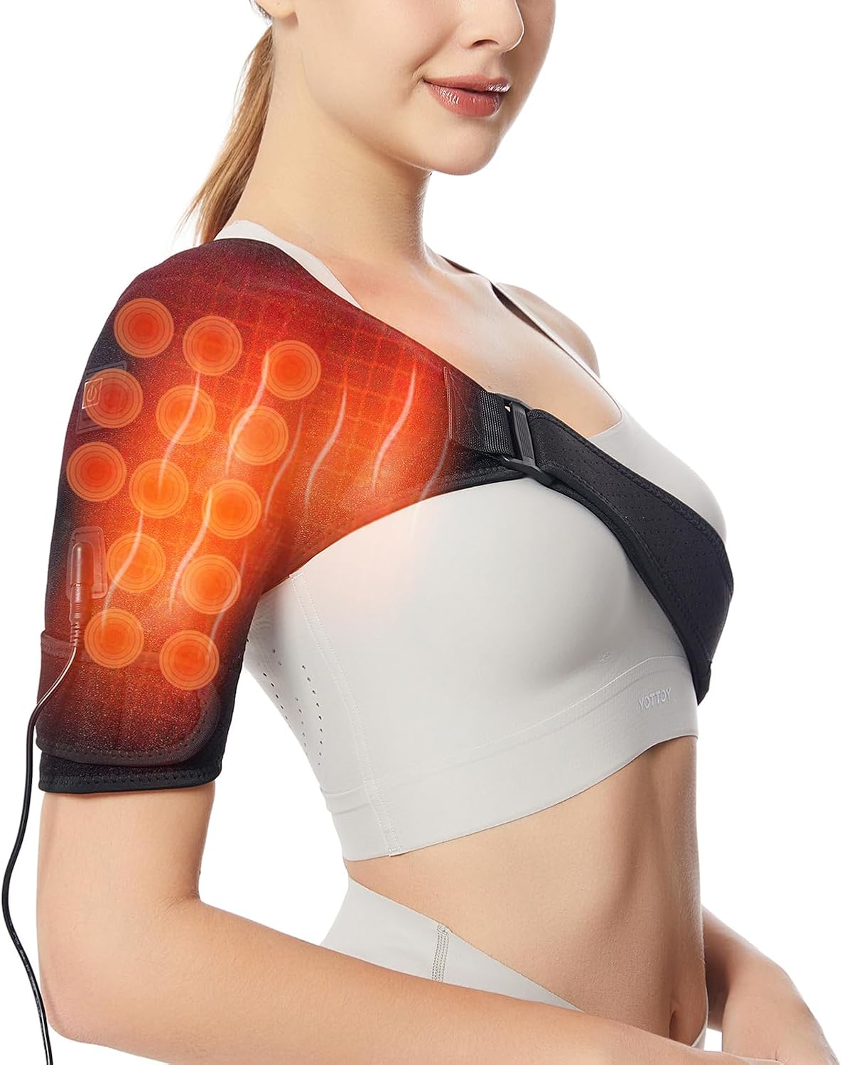 Shoulder Heating Pads for Pain Relief - Jade Stone Heated Shoulder Wrap with 3 Temperature Settings, Ideal for Rotator Cuff, Shoulder Soreness Relief at Home,Office