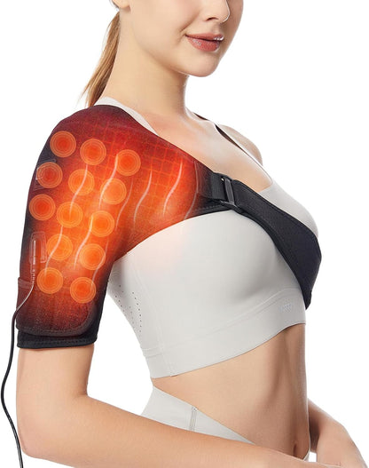 Shoulder Heating Pads for Pain Relief - Jade Stone Heated Shoulder Wrap with 3 Temperature Settings, Ideal for Rotator Cuff, Shoulder Soreness Relief at Home,Office