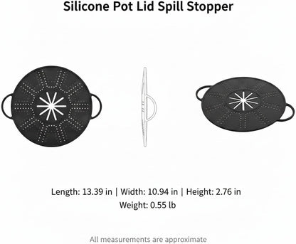 Silicone Pot Lid Spill Stopper, Flexible Cover for Pasta and Soup, Fits Most Round Pots, Easy Clean Kitchen Gadget (1 PC)