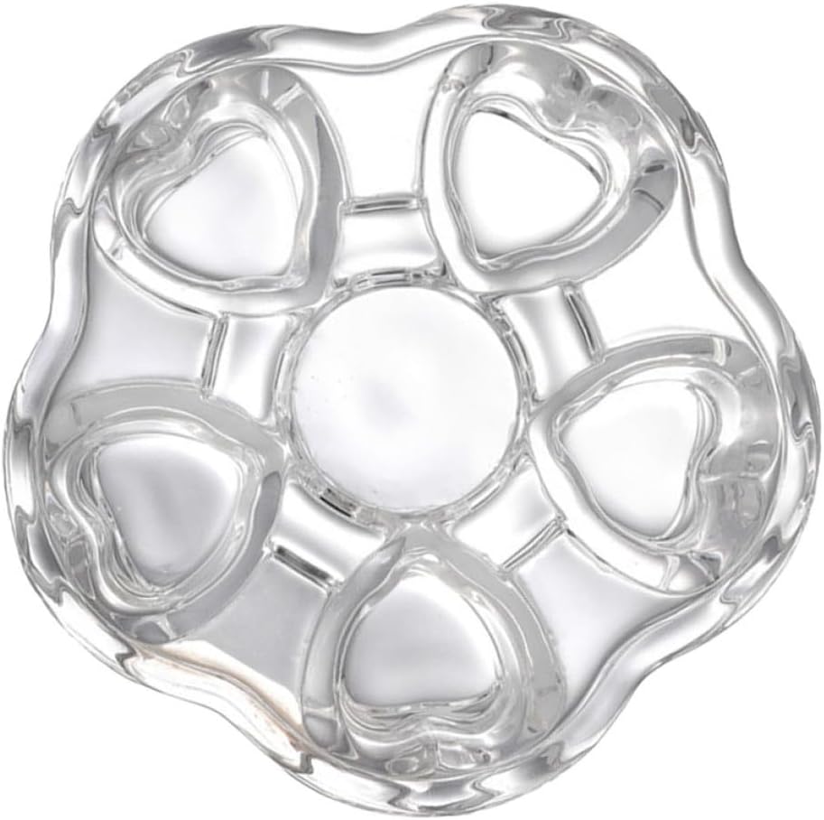Ciieeo Heart-Shaped Glass Tea Pot Base, Creative Insulated Glass Warmer Stand, Heat-Resistant Crystal Teapot Heating Base for Home Tea Accessories