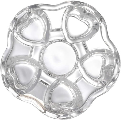 Ciieeo Heart-Shaped Glass Tea Pot Base, Creative Insulated Glass Warmer Stand, Heat-Resistant Crystal Teapot Heating Base for Home Tea Accessories