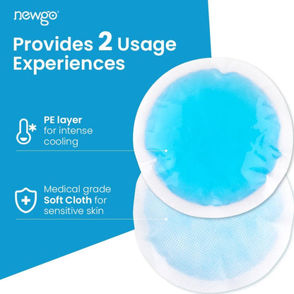 NEWGO Small Ice Packs for Injuries Reusable with Cloth Backing, 6 Packs | FSA Eligible, Round Hot and Cold Gel Pack, Flexible Cold Pack for Face, Toothache, Eyes Pain Relief