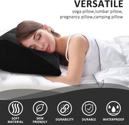 Prosixtoy Portable Wedge Pillow Inflatable Cushion - Body Positioners Lightweight Wedge Pillow for Sleeping, Leg Elevation, Use in Bed, Travel, Camping, Fast Inflating Deflation (Grey)