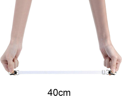 Boao 12 Pcs Bedsheet Strap Elastic Clip, White, 4-8 Inch Length