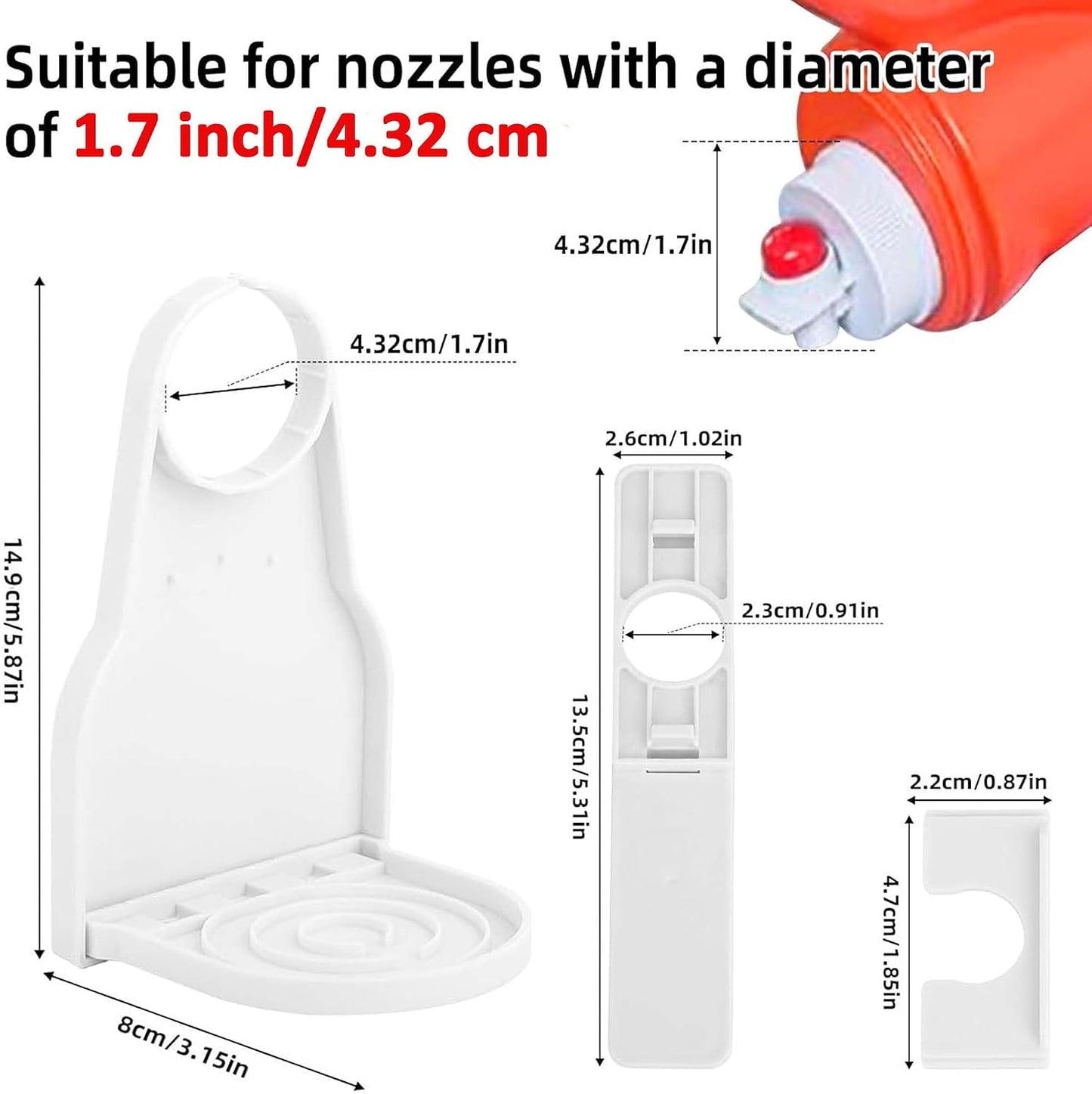 2 Pack DelloidMaz Laundry Detergent Dispenser Cup Holder, Drip Catcher Tray, Nozzle Botton Upgraded, Labor-Saving Switch, No More Mess or Leaks