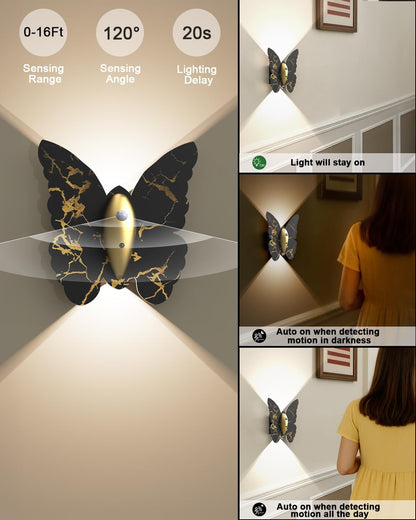 Eneru Motion Sensor Wall Sconce Set of 2, Rechargeable Wall Lights, Indoor