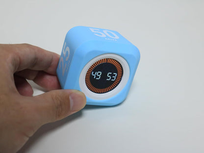 Rotating Cube Pomodoro Visual Timer 5, 25, 10 50 Minutes Preset | Custom Countdown, LED Display, Silicone Case, Loud Alarm&Silent, Rechargeable Desk Productivity Flip Timers for ADHD, Kitchen