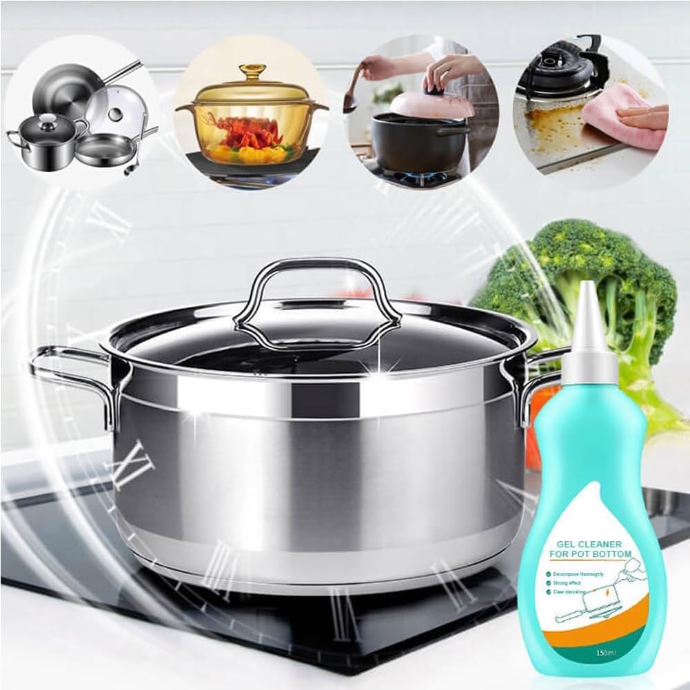 Magic Gel Cleaner For Pots And Pans, 150g Black Pot Bottom Cleaning Gel, Stainless Steel Pot Cleaner, Pot Cleaner For Bottom Of Pans, Cooktop Cleaner Cookware Cleaner Rust Remover (1pcs)