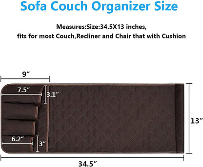 Armchair Caddy for Recliner, Non Slip Sofa Arm Organizer, Sage Green | 5-Pocket Recliner Armrest Organizer, Couch Side Storage Holder for Remotes, Cell Phone, Magazines & Tablets, Machine Washable