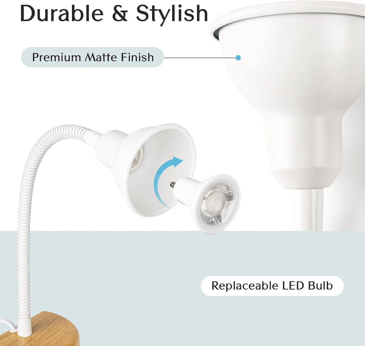 Solfres Patented Innovative Design Headboard Reading Light. No Drilling Golden Book Light for Bedtime Reading. Dimmable LED Book Reading Lamp with Bulb. Movable & Flexible, Black