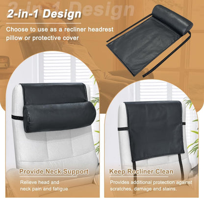 KAAMOS Recliner Headrest Pillow, Recliner Neck Support Pillow, Couch Chair Headrest Cushion for Neck Pain Relief and Cervical Support, Head and Back Cushion for Sofa, Chair