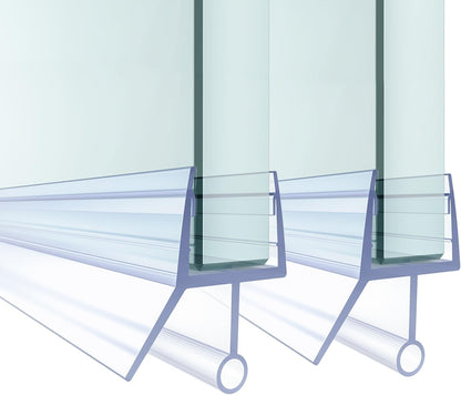 Shower Door Bottom Seal,2 PCS 3/8" X 36" | Door Sweep for 3/8 Inch Glass,Frameless Glass Door Seal Strip to Seal 11mm Gap,Stop Shower Leaks and Create a Water Barrier