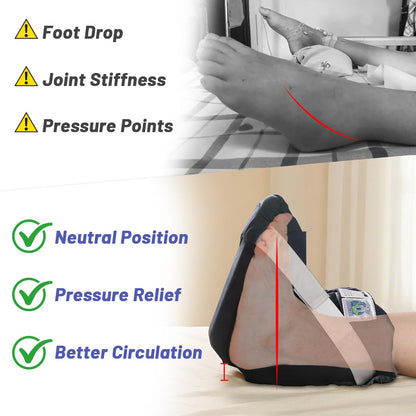 Foot Drop Heel Protector – Ankle Support for Bed Sores, Pressure Relief & Diabetic Care – Adjustable Straps, Breathable, Machine Washable (Dark green, Free Size)