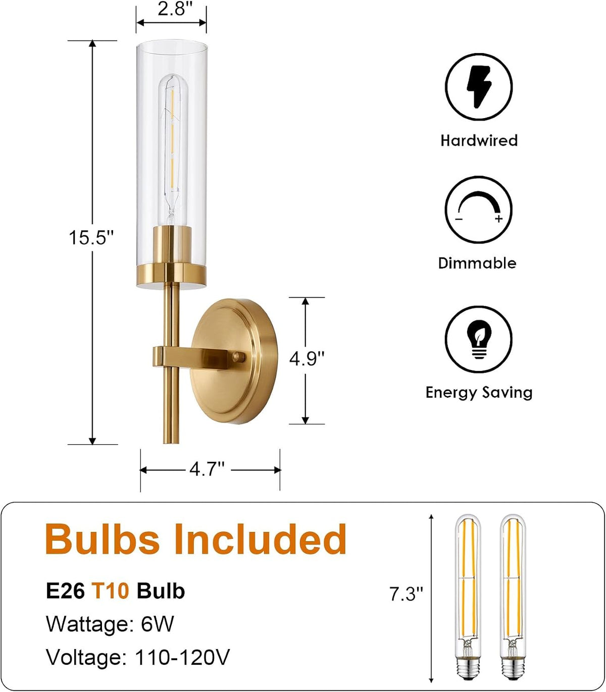 Wireless Wall Sconces with Remote Control, Battery Operated Wall Sconce Set of 2, Black & Gold Rechargeable Dimmable Wall Light for Bedroom Living room Bathroom Hallway Entryway Stairwell, 3000K