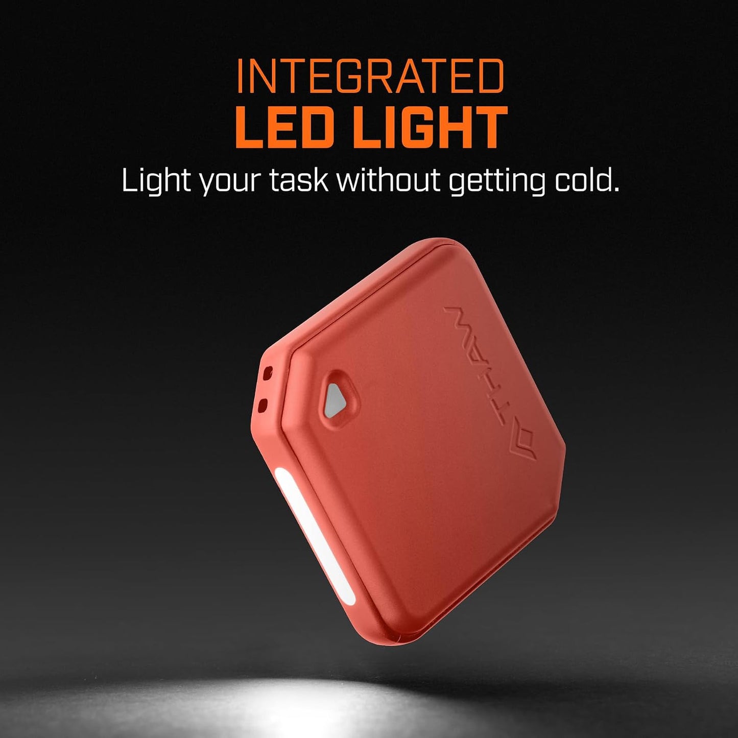 THAW Rechargeable Mini Hand Warmer | Double-Sided Heating, Up to 4 Hours, Rechargeable USB-C, Durable Impact-Resistant Construction, Integrated LED Light