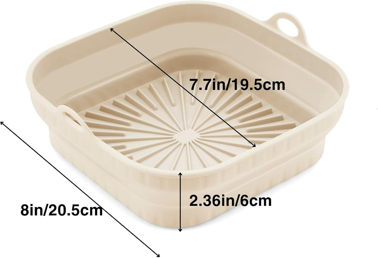 3 Pack Silicone Air Fryer Liners Reusable– Emptycolor 8 Inch Square Silicone Liners for Air Fryer Basket, Non-Stick Heat Resistant Airfryer Silicone Pot Basket for 3QT–6.8QT, Oven & Microwave