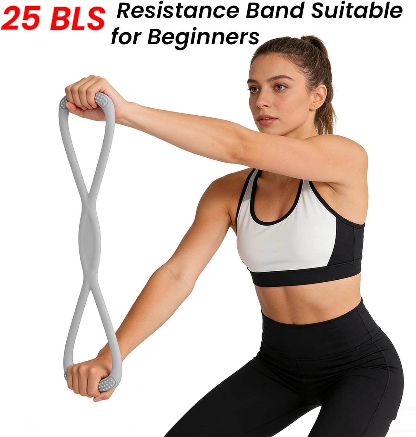 Figure 8 Resistance Band, Figure 8 Resistance Bands for Women Men,Resistance Band Figure for Working Out, Non-Slip Handles, Home Gym, Yoga & Physical Therapy