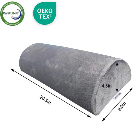 2 Pack Half Moon Bolster Pillow for Legs, Knees, Lower Back.Semi Roll Round Pillow for Ankle and Foot Comfort, Head Neck Spine Hip Pain Relief,Machine Washable Cover
