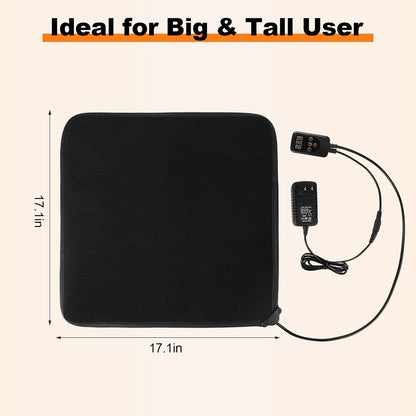 Heated Seat Cushion for Office Chair, Heated Chair Pad with Adjustable Temperature & Timer, Comfortable Seat Warmer