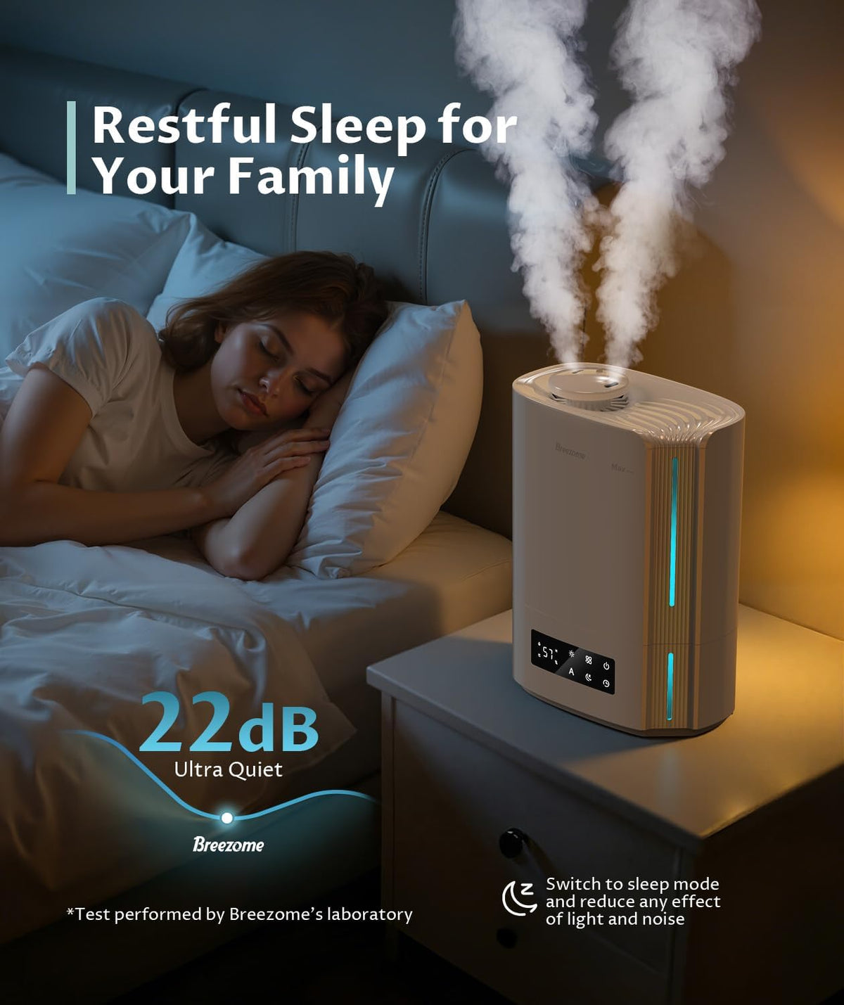 BREEZOME 6L Humidifier for Bedroom Large Room Smart Humidistat Control
