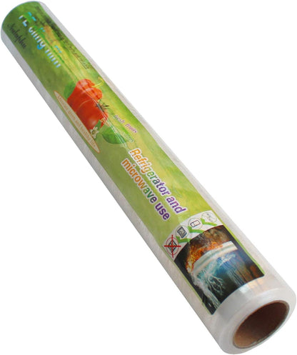 Plastic Wrap Dispenser, Slide Cutter 12‑Inch Cling Wrap Set | Refillable design fits 12‑inch rolls. Set includes cutting box and 328 Ft clear stretch film for food storage