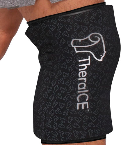 TheraICE Knee Ice Pack Wrap, Reusable Cold Compression Sleeve for Injuries | Flexible Gel Ice Pack, Cooling Knee Sleeve for Elbow, Ankle & Calf, Post-Surgery Recovery, ACL MCL Relief