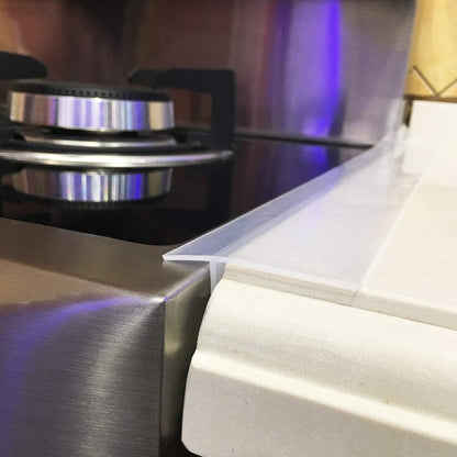 Silicone Stove Counter Gap Cover 30 Inch Side Range Gap Filler 2 Pack Black | Extra long kitchen stove gap covers, 0.2-1 inch gap, heavy 10 oz, cut to size, oven crack guards between stove and counter