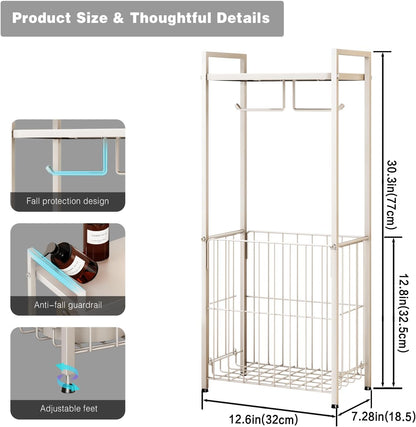 Voldra Toilet Paper Holder with Shelf, Flushable Wipes Dispenser for Bathroom, Adhesive Toilet Paper Roll Holder with Storage Wall Mount Stick On Bathroom Tissue Holder Front Flip Design (Matte Black)