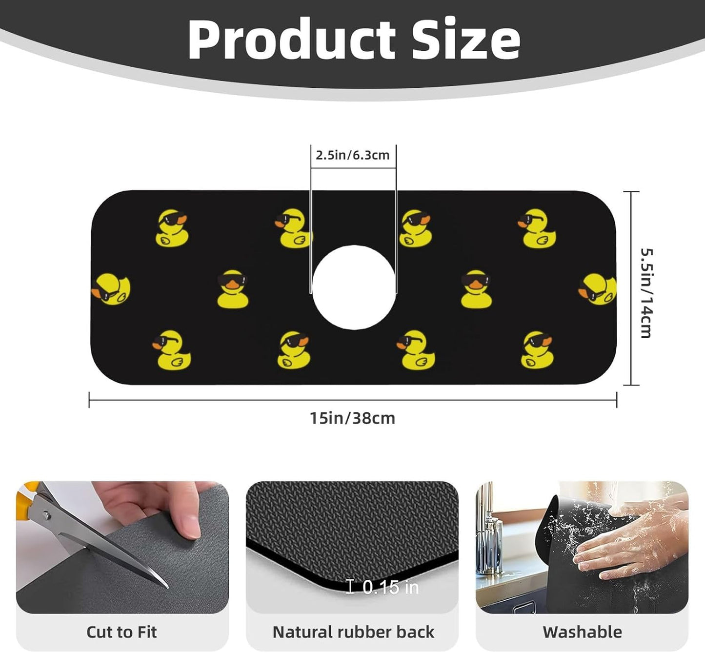 Abstract Flower Blooming Floral Watercolor Kitchen Sink Splash Guard Faucet Mat Super Absorbent Fast Drying Mat Sink Gadgets-Fast Drying Pad Sink Mat For Kitchen Bathroom (15" X 5.5" )