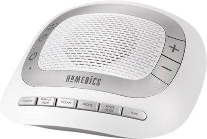 Homedics SoundSleep Rejuvenate White Noise Portable Sleep Machine | Small Sound Machine with 6 Relaxing Nature Sounds, Sound Therapy for Home, Office, Nursery, Auto-Off Timer