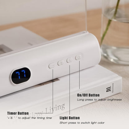 LED Book Light and Night Light 2-in-1, USB Rechargeable Reading Light for Books in Bed, 3 Color Modes, Stepless Brightness Dimming, Auto-Off Timer, Night Reading, Gifts for Book Lovers