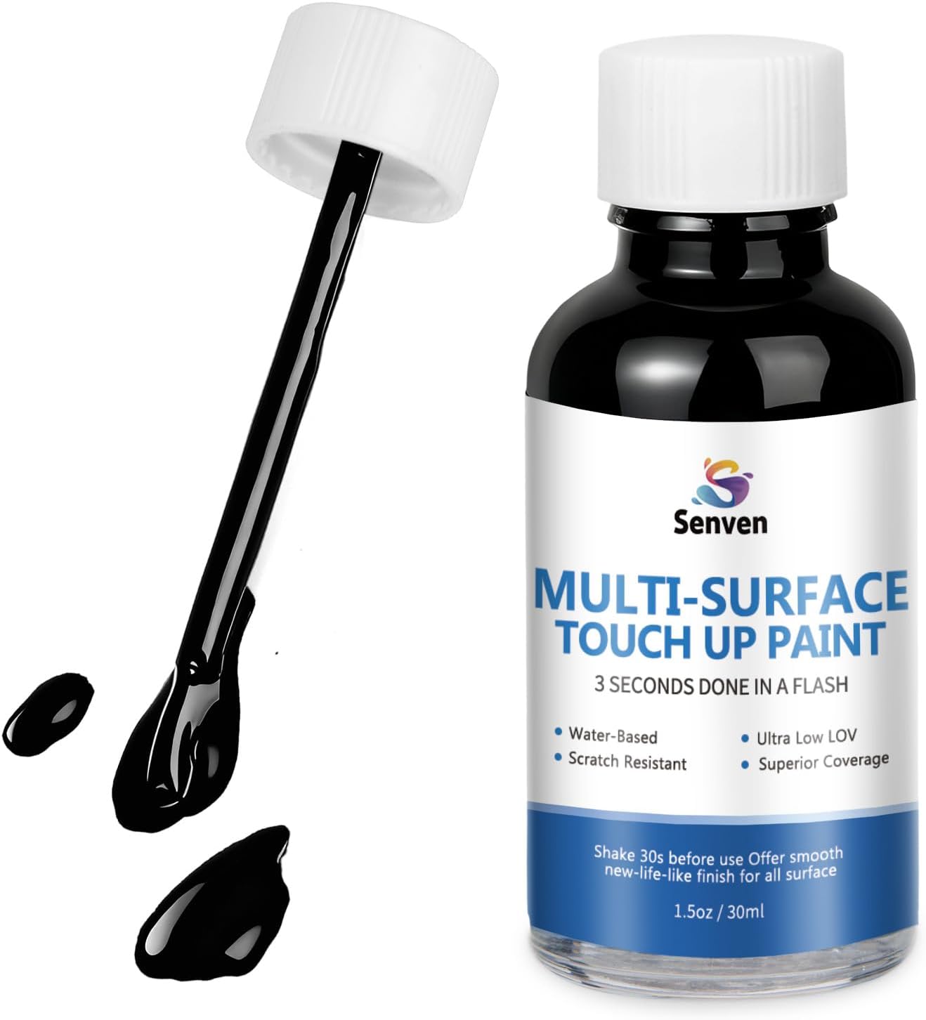 White Touch Up Paint High-Gloss Multi Surface Acrylic White Touch Up Paint Pen Scratch Repair for Metal,Walls,Cabinets,Appliances,Wood,Door,Furniture,Enamel 1.5 Fl Oz