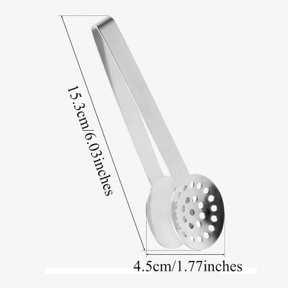 Tea Bag Squeezer (2-Pack), Stainless Steel Round Tea Bag Squeezer Tongs, Metal Strainer Gripper Picker Tea Spoon, Tea Accessories for Tea Drinkers (Gold)