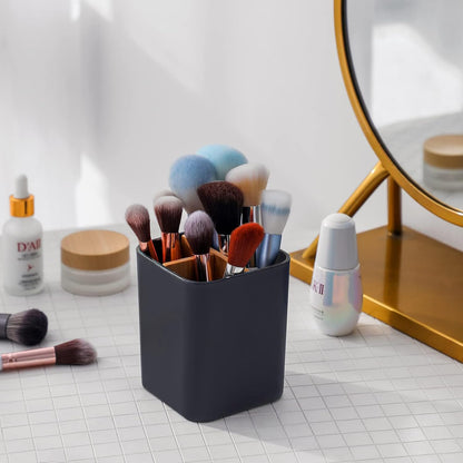 Bamboo Toothbrush Holder for Bathrooms Toothpaste Organizer - Black | Detachable Inserts, 3 Slots, Bathroom Counter Organizer, for Kids Electric Toothbrushes, Floss, Razors