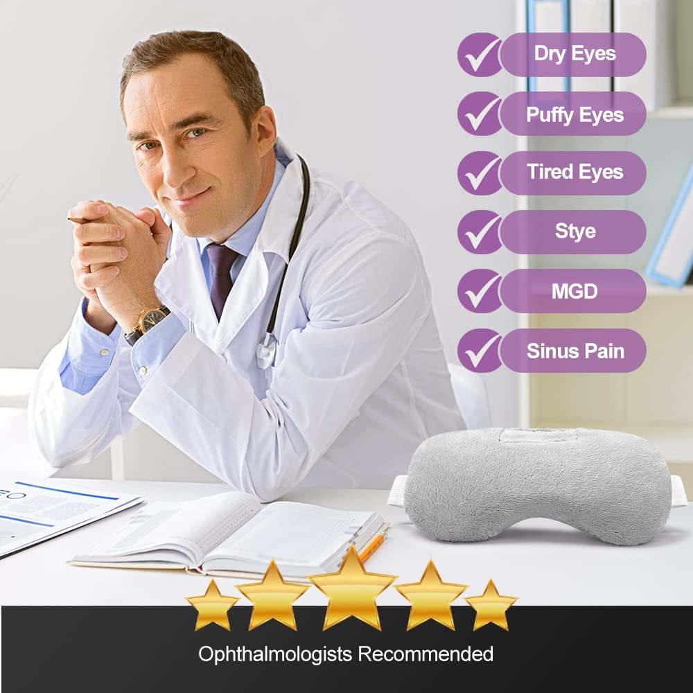 Umisleep Lavender Eye Mask, Weighted Heated Sleep Mask for Men Women, Grey