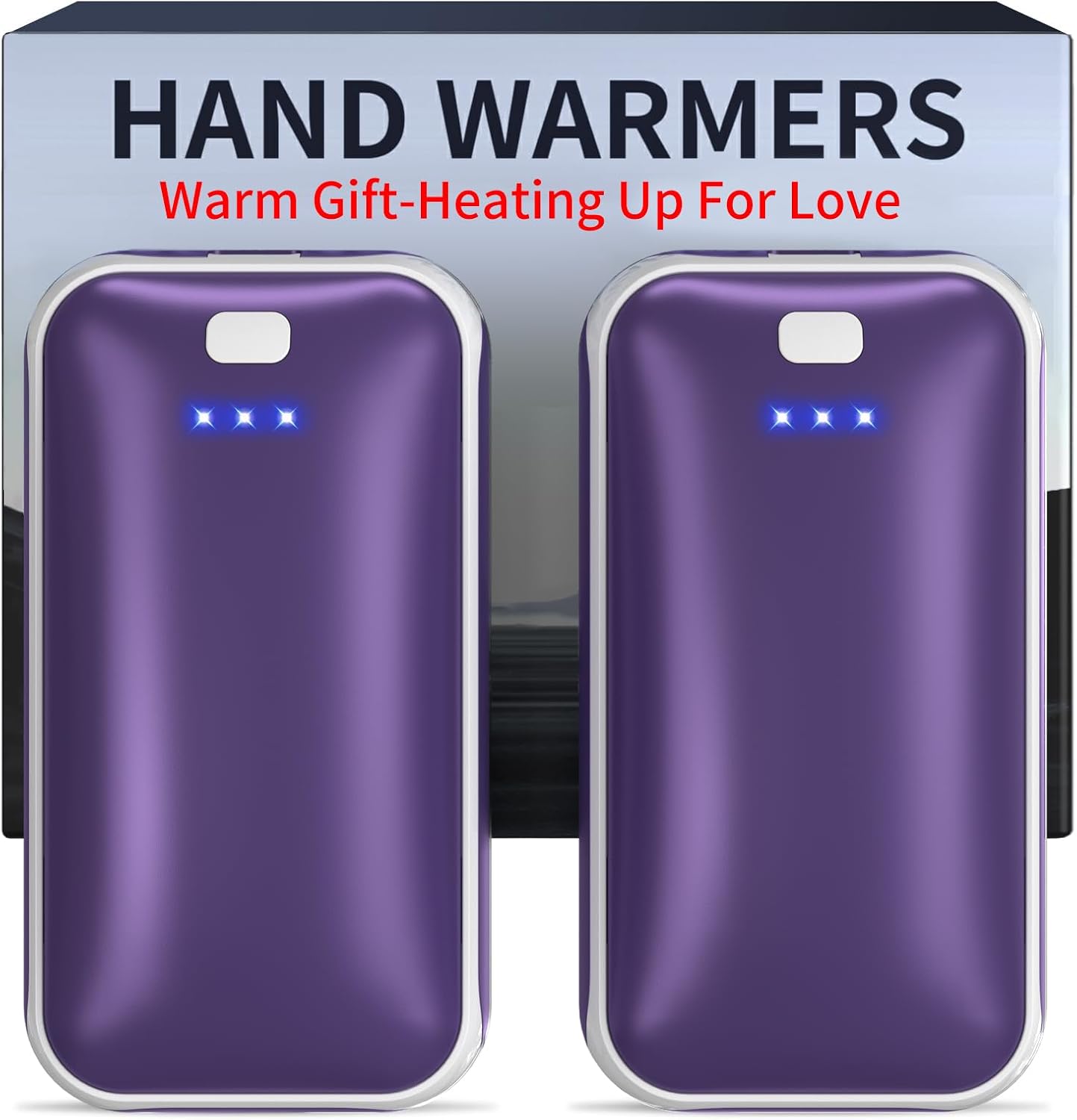 Lerat Hand Warmers Rechargeable 2 Pack, Portable Electric Hand Warmer Max 131℉, Reusable Slim Pocket Heater Handwarmers, Gifts for Men, Women, Outdoor, Golf, Camping, Hunting Essentials