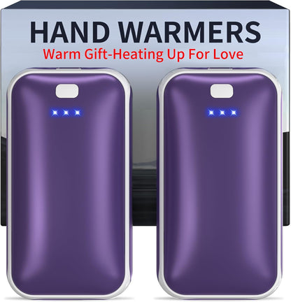 Lerat Hand Warmers Rechargeable 2 Pack, Portable Electric Hand Warmer Max 131℉, Reusable Slim Pocket Heater Handwarmers, Gifts for Men, Women, Outdoor, Golf, Camping, Hunting Essentials