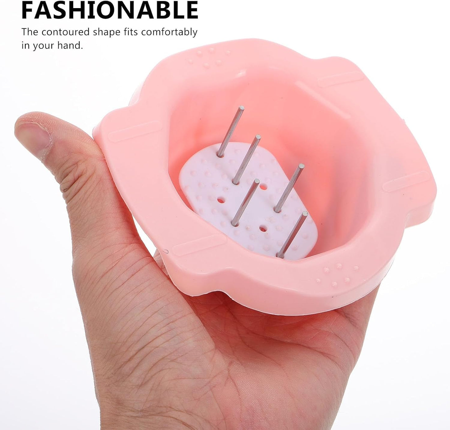 Pink Pp Finger Guard Food Safety Holder for Grating and Slicing | Hand Protection for Home Kitchens and Restaurants, Works with Most Vegetable Graters, Slicers, Peelers