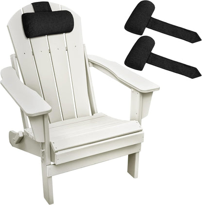 Marsui 2 Pcs Chaise Lounge Headrest Pillow Beach Chair Pillow for Adult Outdoor All Weather Patio Swim Pool Sunbathing Recliner Neck Rest Cushion Supplies with Non Slip Weighted Tail(Dark Grey)