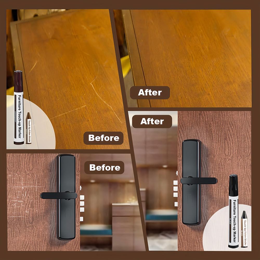 Repair Pen Wooden Furniture Floor Scratch Repair Markers and Wax Sticks Set of 21 for Stains, Scratches, Wood Floors, Tables, Desks, Carpenters, Bedposts, Touch Ups, and Cover Ups