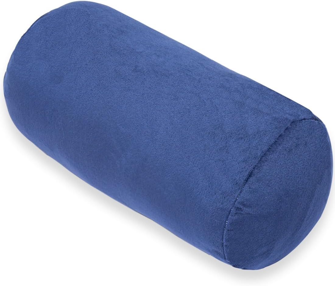 1 MIDDLE ONE Round Cylinder Bolster Pillow with Removable Cooling Cover, Tube Roll Cervical Pillow for Head, Neck, Back and Legs Support, 13"x 6", Grey