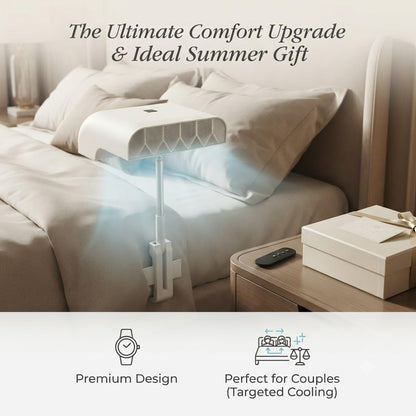 Bed Fan Under Sheets, Quiet Cooling Bed Fan with Remote Control (white,2pcs)