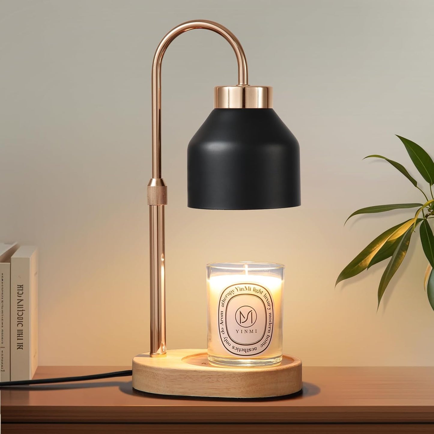 Candle Warmer Lamp with Timer and Dimmer,Electric Gold Light Gifts for Women Melt Wax Warmer Lamp with 2 Bulbs for Candle Jars House Warming New Home Decor Bedroom