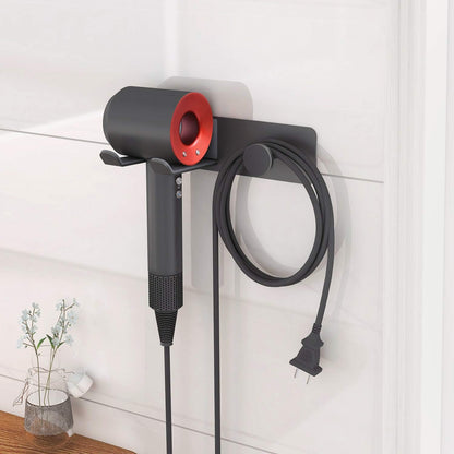 Hair Dryer Holder Wall Mounted, Stainless Steel Self Adhesive Blow Dryer Holder Rack for Dyson Supersonic Hair Dryer,Black