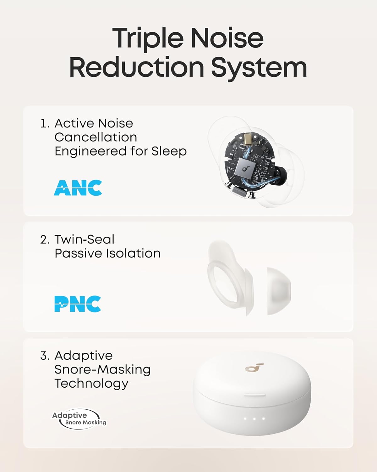 Soundcore Sleep A30 Special by Anker, Noise Reduction Sleep Earbuds | Noise Reduction, Adaptive Snore Masking, Ultra Comfort for Side Sleepers, Vast Sleep Audio, 8-10H Playtime, Sleep Headphones