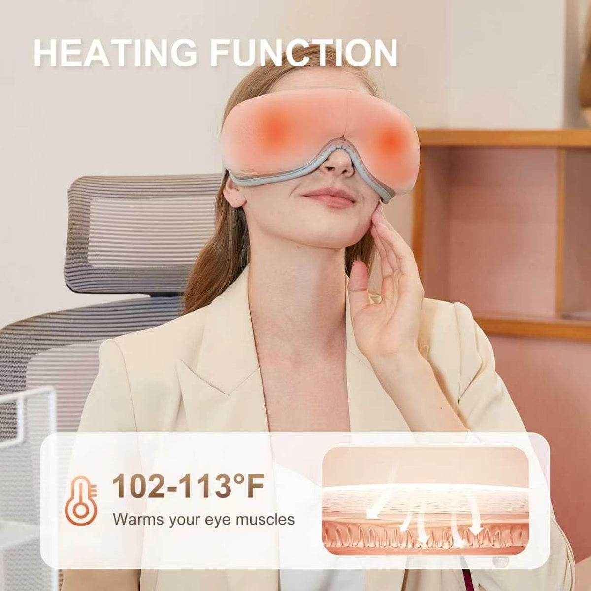 LAOBEN Eye Massager with Heat for Migraine Relief, Dry Eye and Better Sleep