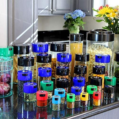 Minivac - 10g to 30 grams Airtight Multi-Use Vacuum Seal Portable Storage Container for Dry Goods, Food, and Herbs - Green Clear