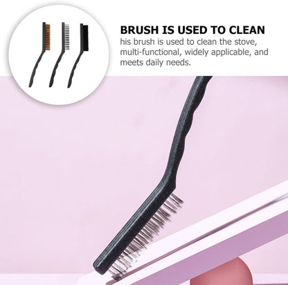 GALPADA Cooktop Cleaning Brush Set 3pcs Wire Brushes for Kitchen Range Hood and Stove Gap for Household Grease Removal and Tight Space Cleaning