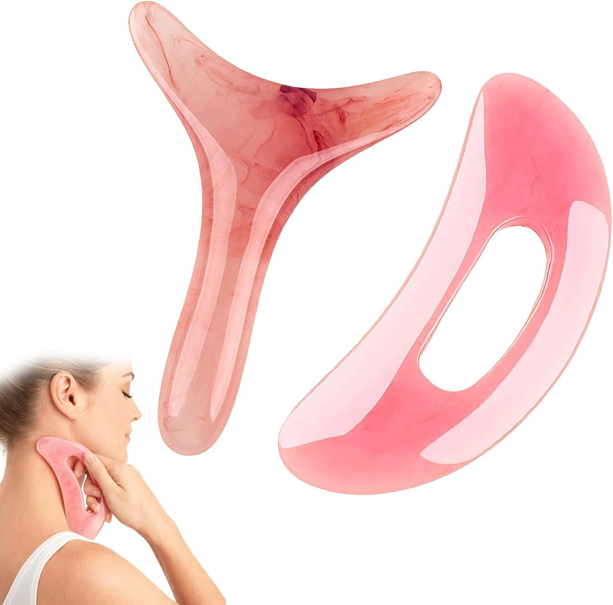 Gua Sha Massage Tool, Resin with Handle